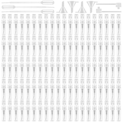 GBKDQQ 110 atomizadores de perfume de 2 ml, mini botella pulverizadora rellenable, rellenable para perfume, pequeñas botellas de spray para rellenar, atomizador de perfume con embudo, pipetas, cabezal