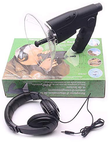 MRKU Antenne parabolique Microphone directionnel, amplificateur de Son Monoculaire X8 écoute à Distance, télescope pour écouter Les Oiseaux, Promenade en Brousse, Chasse, pêche, Camping