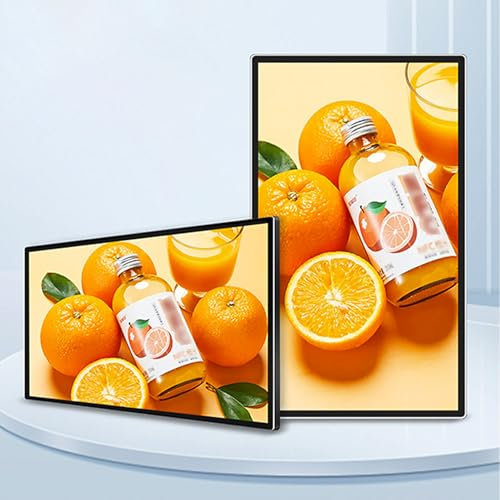 HJDSUDU Écran d'affichage numérique 43 Pouces, Lecteur publicitaire Mural avec Haut-Parleur, kiosque numérique Tactile 4K, Menu numérique, Compatible avec télécommande,Non Touch Screen