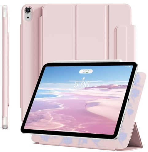 GKABXY Hülle für iPad Air 11 Zoll (M4/M3/M2), iPad Air 5./4. Generation | Starke magnetische Adsorption für ipad air 11 hülle, unterstützt Pencil Pro/USB-C, Auto Wachen/Schlafen, Rosa