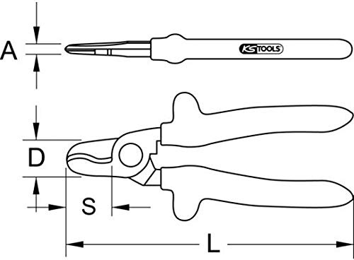 KS Tools 117.1287 CLASSIC 1000V Einhand-Kabelschneider, 165mm