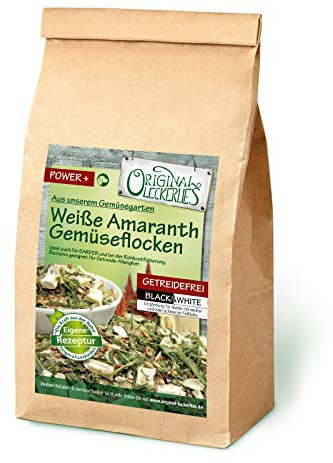 Original-Leckerlies: Weiße Amaranth-Gemüseflocken Black&White, 5 kg getreidefreie Gemüseflocken, Hundeflocken, Barf Zusatz Hund Hundefutter – Naturprodukt für Hunde