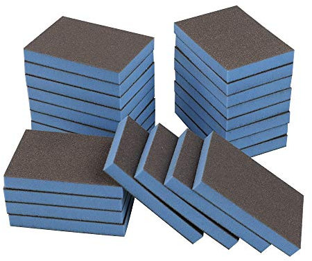 Yarebest Paquete de 24 esponjas de Lijado, Bloques de Lijado húmedo y seco, Bloques de Esponja de Lijado de Grano Fino