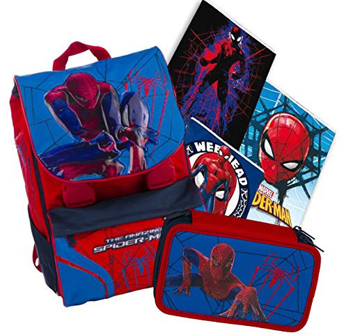 Giochi preziosi - Schoolpack Spiderman Rucksack + Federmäppchen + 3 Maxi-Hefte gratis