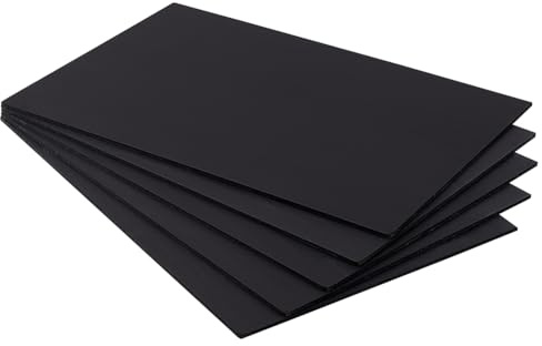 BENECREAT 5 Blatt 3 mm Schwarze Schaumstoff Platten, A4 Moos Gummi Schwarz für die Montage von Handwerksmodellen Kunstausstellung Schulprojekten, 20x30cm