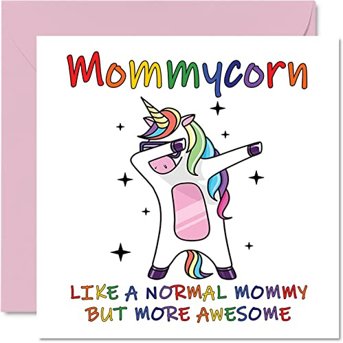 Stuff4 Geburtstagskarten für Mama, Mama | Geburtstagskarte von Tochter Sohn, Happy Birthday Mommy, Mutter Einhorn Geburtstagskarte, 145 mm x 145 mm, Mummy
