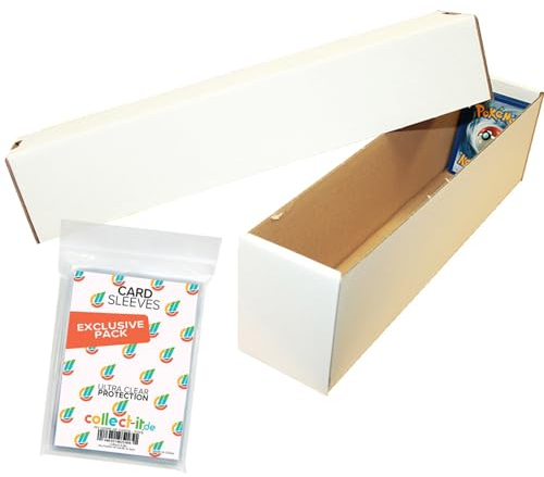 Collect-it.de 10 Riesen Deck-Boxen - Aufbewahrung (weiß) für 1000 Karten (kompatibel mit Magic/Pokemon/Yugioh/Match Attax Karten) + 40 Exklusive Collect-it.de Hüllen
