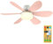 Ventilador de techo con luz, 52cm 40W Luz de Ventilador de techo en forma de flor LED, Con mando a distancia, base E27, 3 tonos, brillo Regulable,Tres velocidades del viento (Rosa)