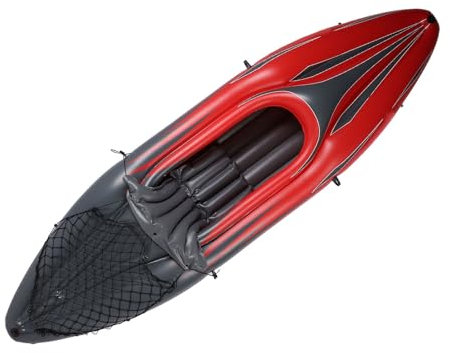 Inflatable Kayak, 1 Person PVC UV Proof Portable Inflatable Touring Kayak WithHand Pump and Carry Bag Rgonomic High Back Seat Easy Folding Blow Up Canoe Boat for Adults Fishing