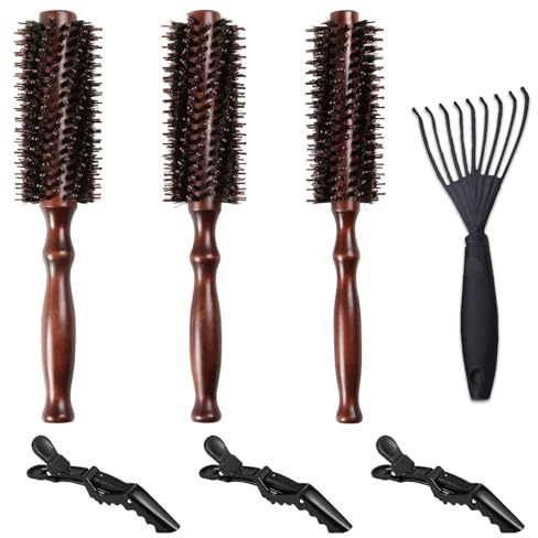 CZAYEFNH Ensemble de brosses à cheveux de qualité supérieure - Brosse à brushing, brosse à cheveux ronde pour brushing, brosse ronde cheveux, brosse barbe et brosse à barbe pour hommes et femmes