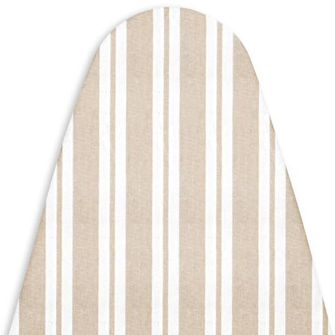 Encasa XO Ersatz-Bügelbrettbezug mit Extra-Dickem Polster, Elastisch, (Für Standard-Breite Bretter von Medium 112x34 cm) Hitzereflektierend, Hitzeresistent, Robust - Franca Beige Streifen