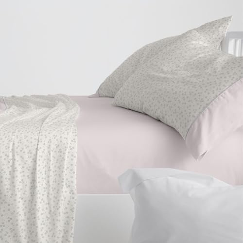 Burrito Blanco | Juego de sábanas | Cama de 90cm. (+Medidas Disponibles) | Diseño 539 | Color Rosa Palo (90x190/200cm.)