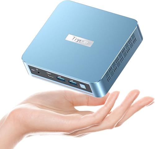 Trycoo WI-6 Mini PC 16 GB RAM 512 GB M.2 SSD, Intel 12a generazione N95 (fino a 3,4 GHz) Mini Computer, 4K Mini Desktop PC Win 11 Pro, Gigabit Ethernet/WiFi/BT/2* HDMI/USB-C, per uso quotidiano