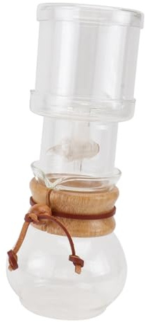 HAWILLOSCH Cafetera de Goteo para Café Helado de Vidrio y Madera Portátil Multiusos Fácil de Limpiar Diseño Práctico para Preparación Fría Artesanal
