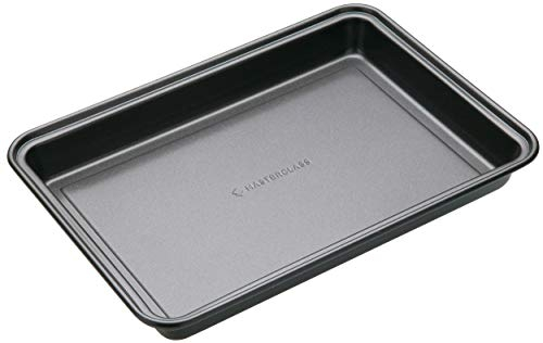 MasterClass Sartén antiadherente para brownies, sin PTFE, PFOA ni BPA, robusto acero al carbono de 1 mm de grosor, 27 cm x 20 cm, negro