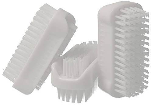 PARSA Beauty Doppelseitige Handbürste Nagelbürste – Nail Brush im Set (3 Stück Weiß) – Handwaschbürste für Bad, WC, Waschbecken, Werkstatt