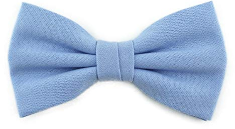 TigerTie Papillon da ragazzo in tinta unita, con circonferenza del collo regolabile da 29 a 50 cm + custodia, Azzurro, Taglia unica