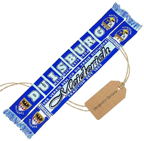 Generisch Duisburg Fanschal Meiderich Fussballschal – Der Klassiker – (Strickschal 145 x 18 cm in Blau/Weiß)