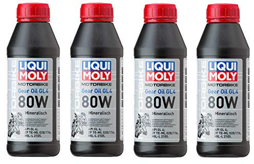 4X Original Liqui Moly 500ml Motorbike Motorrad Gear Oil GL4 80W Getriebeöl 1617