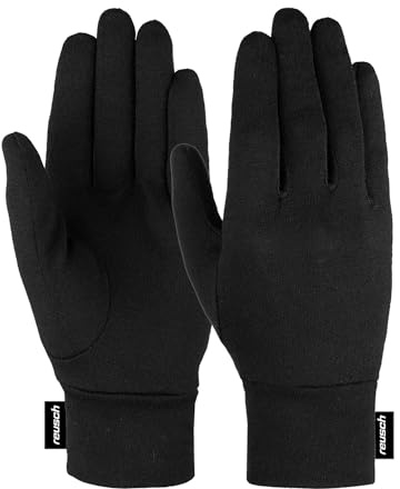 Reusch Unterziehhandschuhe für Herren & Damen | extra atmungsaktiv & leicht | dünner Sporthandschuh aus 100 % Merinowolle, für Alltag, Outdoor & Sport, Größe 6-11, Merino Wool Conductive