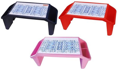 JMS we create smile - Plastic Activity Tray Portable Laptop Desks - Large Lap Table Multipurpose Travel Tray for Girls & boys (Random)