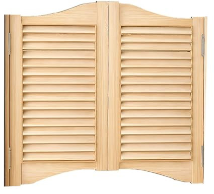 GOCHUSX Portails Battants Doubles Portes par café, Portail Battant Intérieur en Bois Massif, Décoration De Portail De Clôture D'entrée pour Barrière Comptoir De Cuisine(Legno,90x90cm)