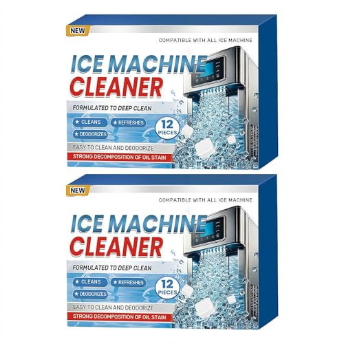 Lot de 24 pastilles détartrantes pour machine à glace, pour comptoir, élimine les odeurs, nettoyage efficace du détartrage pour faire de la glace au goût exceptionnel