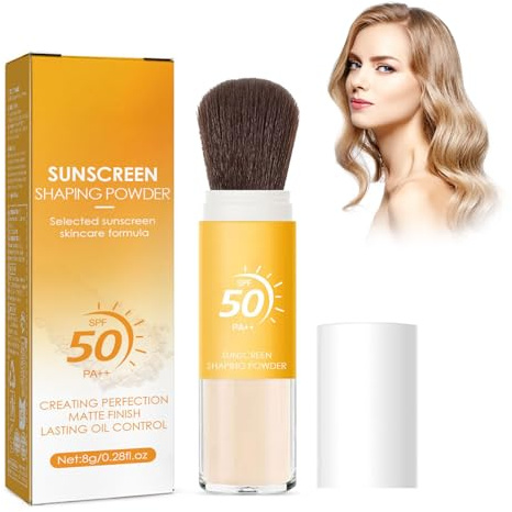 Ninnyi SPF 50 Powder Face Scalp Sunscreen, Lasting Lightweight Breathable, Oil Control Setting Powder