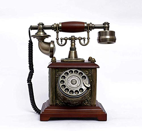 Teléfono Vintage, Teléfono Retro Vintage con dial Giratorio, teléfono Retro con pulsador de línea Fija y Timbre de Metal clásico con Marcador Giratorio