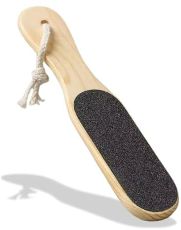 PARENCE.- Grattugia in Legno – Lima per Piedi con Calli e Pelle Morta – Grattugia Bifacciale con Peeling 29x5,5cm con Corda Appesa – Accessori per Pedicure per la Casa