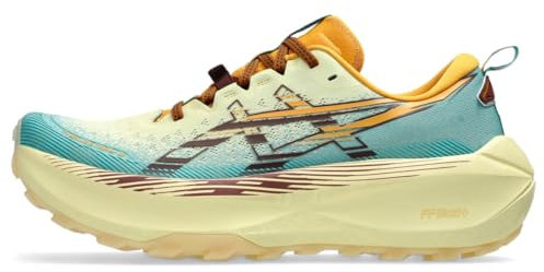 ASICS Men's Trabuco MAX 4 Trail Running Shoes, 10, Wheat Yellow/Dark RED Planet