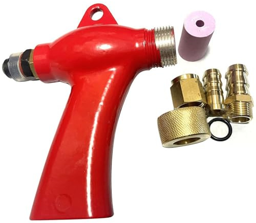 Ergonomisches Sandstrahlgerät für effiziente Metall- und Glasbehandlung mit Zubehör (rot)