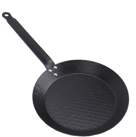 Sartén antiadherente de 28 cm, de acero al carbono, sin humo, con agarre cómodo, ideal para cocinar en interiores y exteriores, ideal para carne, huevos, pescado y verduras. (28 cm)
