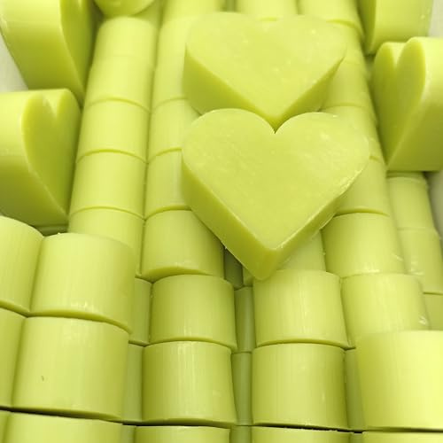 Jabones en forma de corazón - Pack de 5 - Aroma: Té verde - Regalo original para invitados - Detalle para eventos: boda, comunión, bautizo, cumpleaños - Jabón aromático de glicerina