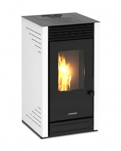 Estufa de Pellets 6 kW ELLA Blanca Silenciosa hasta 58 m²