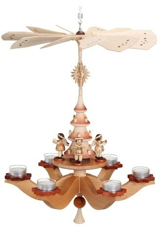 Rudolphs Schatzkiste Tendency pyramid nature angel tealight pyramid Seiffen original 42cm Erzgebirge NEW
