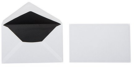 Paper24 50 Trauer Briefumschläge, Matt cream mit leichten Schwarzen Rand, 120 x 191 mm mit Spitzklappe