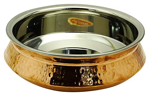 Traditional Indian Copper Big Serving Handi Tableware Kitchen Utensil