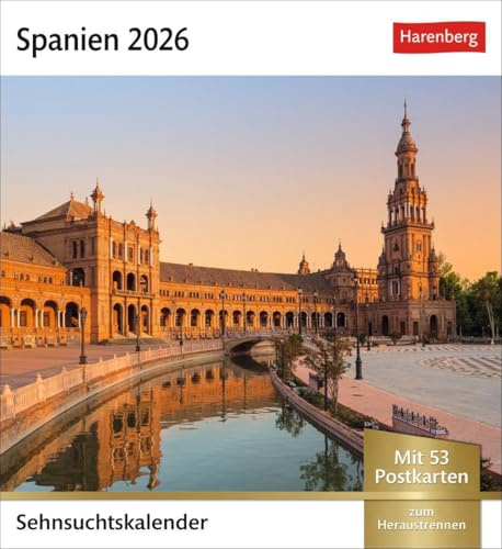 Spanien Sehnsuchtskalender 2026 - Wochenkalender mit 53 Postkarten: Landschaft, Architektur und die schönsten Bilder spanischer Panoramen. Kleiner ... oder Aufhängen (Postkartenkalender)