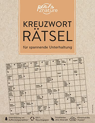 Kreuzworträtsel für spannende Unterhaltung: pen2nature: 100 % Recyclingpapier - klimaneutrale Produktion - unterstützt Aufforstungsprojekte (pen2nature books)
