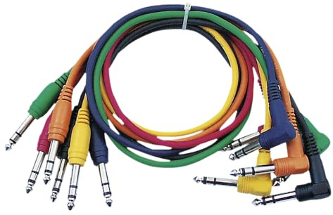 DAP Audio Stereo Patchkabel 30cm 6farbSet-gerade & gewinkelt
