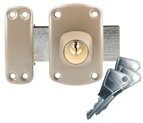 Vachette Verrou de porte Double Cylindre PLUTON - Ouverture à Clé extérieur et intérieur - Cylindre ø 23 mm, Longueur 45 mm, 5 goupilles - 64300/SC - Anti crochetage - 3 clés