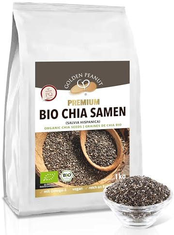 GOLDEN PEANUT Bio Chia Samen Ballaststoffquelle mit Omega-3 glutenfrei 1kg