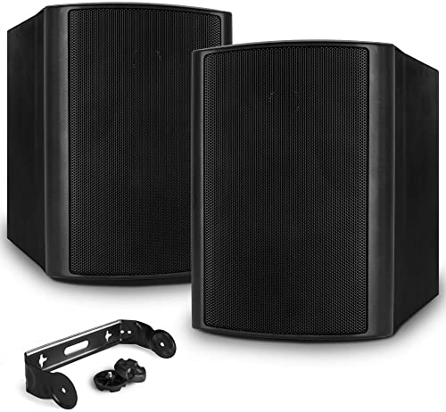 Power Dynamics BGO40 - Lautsprecher Boxen - 2er Set - 100 Watt - 2-Wege In- und Outdoor Wandlautsprecher für die Festmontage an Wand und Decke - Boxen Set für Zuhause, Gastro, Bars - Schwarz