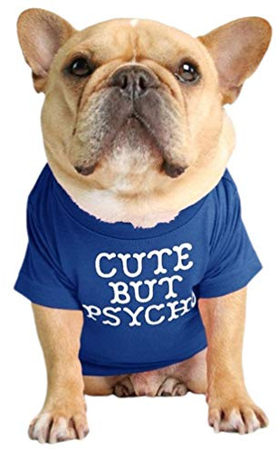 Junhouse Bulldog Clothes Pet Clothing Puppy T-shirt Spring Summer Soft Comfy Breathable Quick Dry Dog Outfit Pullover For Small Medium Large Puppy Dogs (L,Deep blue)