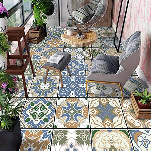 Benutzerdefinierte selbstklebende Boden Wandtapete 3D Retro wasserdichte Fliesen Bodenmalerei Mosaik Balkon Küche Bad PVC Aufkleber-430 * 300cm
