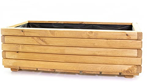 Holzfee Pflanzkasten Akzent 80 x 40 x 30 cm Kiefer hell geölt Holz Hochbeet