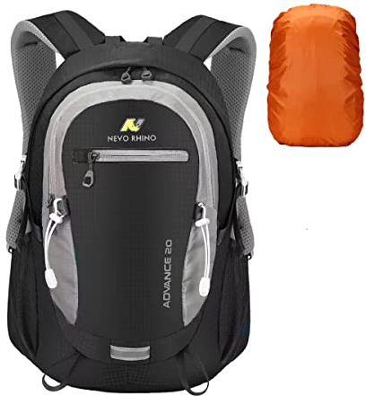 LOCAL LION Wanderrucksack Rucksack 20L mit Regenschutz Fahrradrucksack Reiserucksack Daypack für Damen und Herren wasserdicht zum Wandern Bergsteigen Reisen