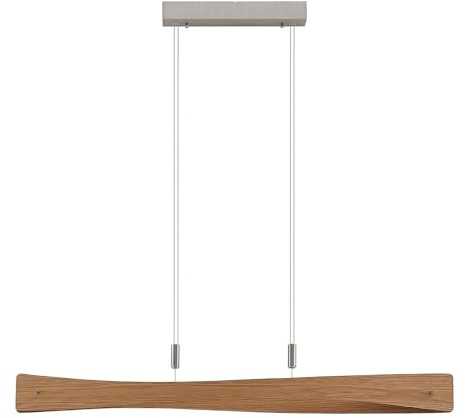 Lindby LED Pendelleuchte Beazina dimmbar (Modern) aus Metall (1 flammig,) - Holz Hängeleuchte Esstischlampe Hängelampe Wohnzimmerleuchte