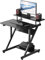 Dripex Computertisch mit Rollen Z-förmiger Schreibtisch, Mobiler Laptoptisch mit Regalen für kleine Räume, Home Office 70x60x73CM Schwarz